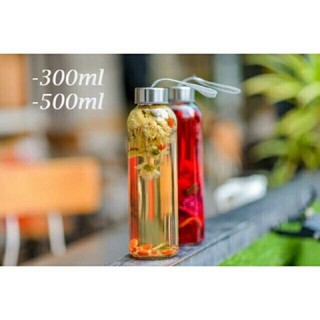 Chai thủy tinh nắp nhôm có dây xách 300ml,500ml