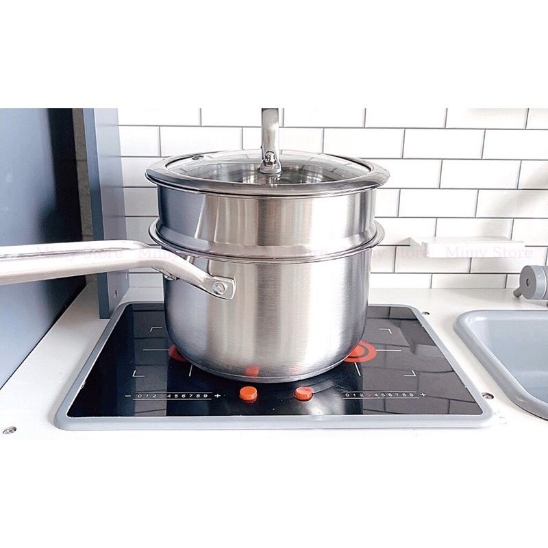 Nồi quánh bột kèm xửng hấp Milk Post cho bé ăn dặm