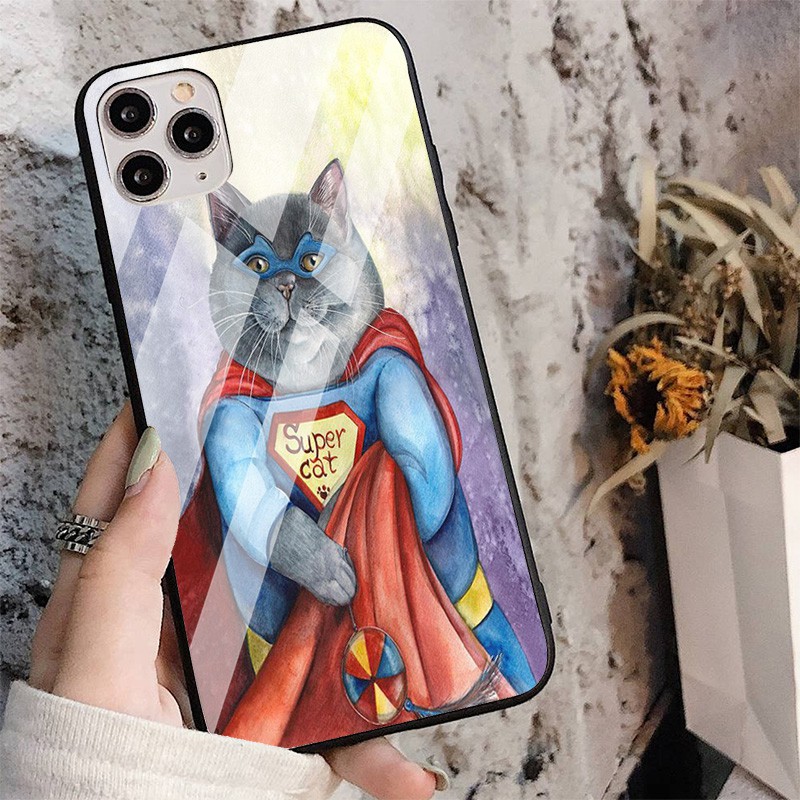 ⚡ Ốp lưng viền đen mềm Mèo siêu nhân ⚡ Ốp độc đáo ⚡ iphone 6s/6/7/8 plus/x/xr/xs max/11/11 pro max/12/12 promax MEO0006