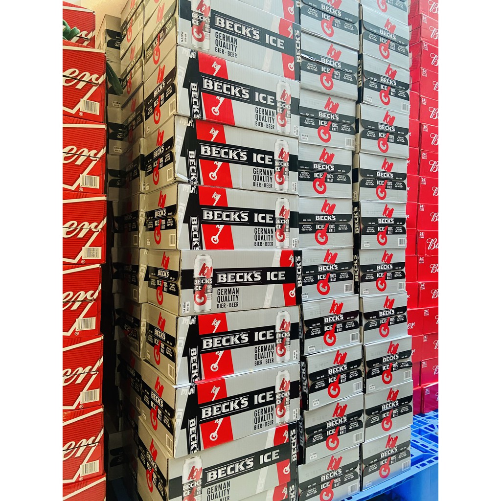 Bia BECK'S ICE - Bia chuẩn Đức bất ngờ sảng khoái, Thùng tiêu chuẩn 24 lon/can x 330ml