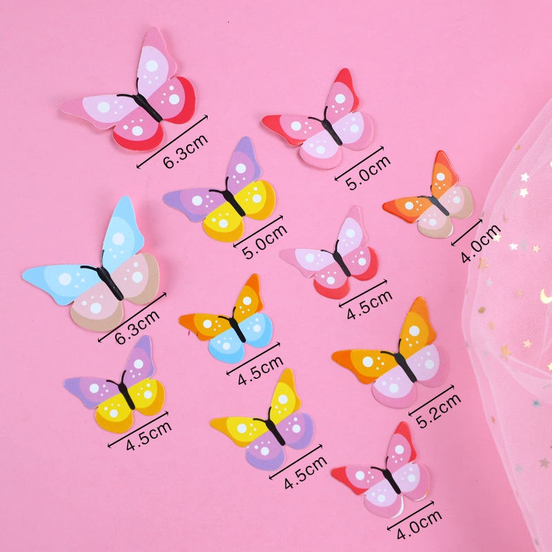 phụ kiện trang trí bánh kem  [FREESHIP❤️] set bướm giấy chi tiết ánh kim