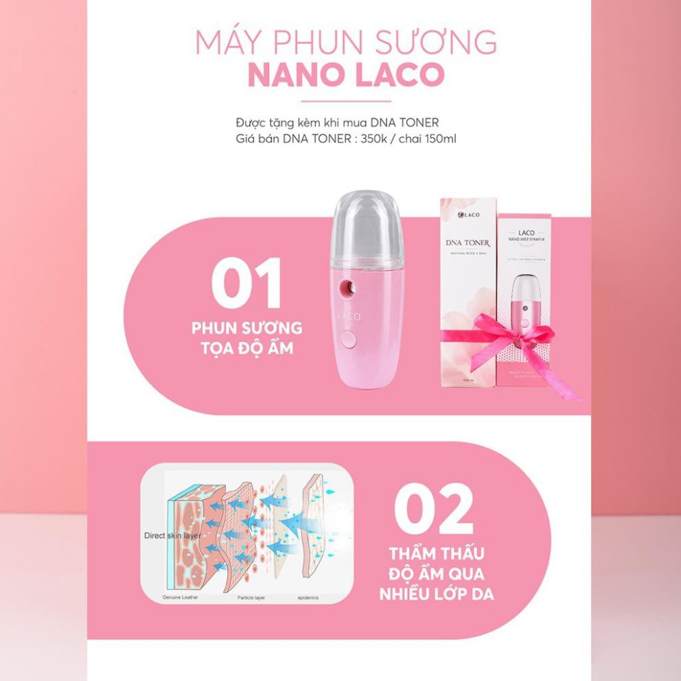 Nước hoa hồng Toner DNA Laco thu nhỏ lỗ chân lông, cân bằng độ pH 150ml - Tặng máy phun sương Nano - LAVAHA SHOP | BigBuy360 - bigbuy360.vn