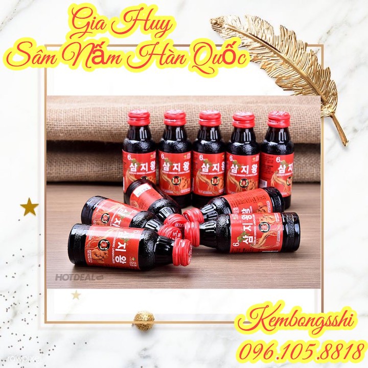[HÀNG MỚI VỀ] Nước Hồng Sâm Linh Chi 6 Năm Tuổi Hàn Quốc, Hộp 10 Chai x 100ml | BigBuy360 - bigbuy360.vn