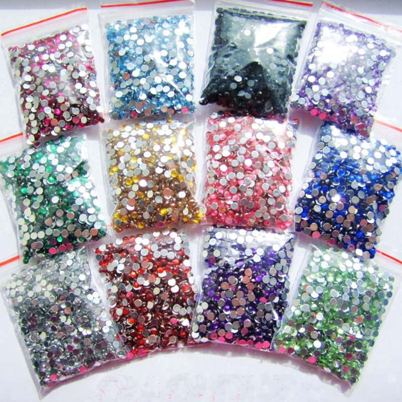 Set 2000 Hạt Đá 2mm Lấp Lánh Nhiều Màu Sắc Dùng Để Trang Trí Đồ Thủ Công