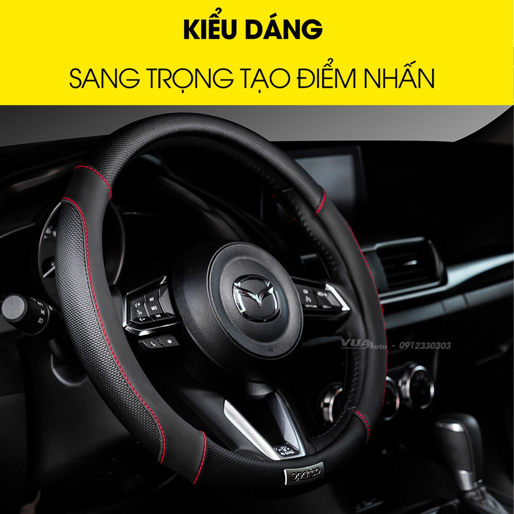 Bọc vô lăng sparco Chính hãng italia cao cấp sang trọng, vừa vặn tất cả các dòng xe ô tô, chống trơn trượt thoáng mồ hôi