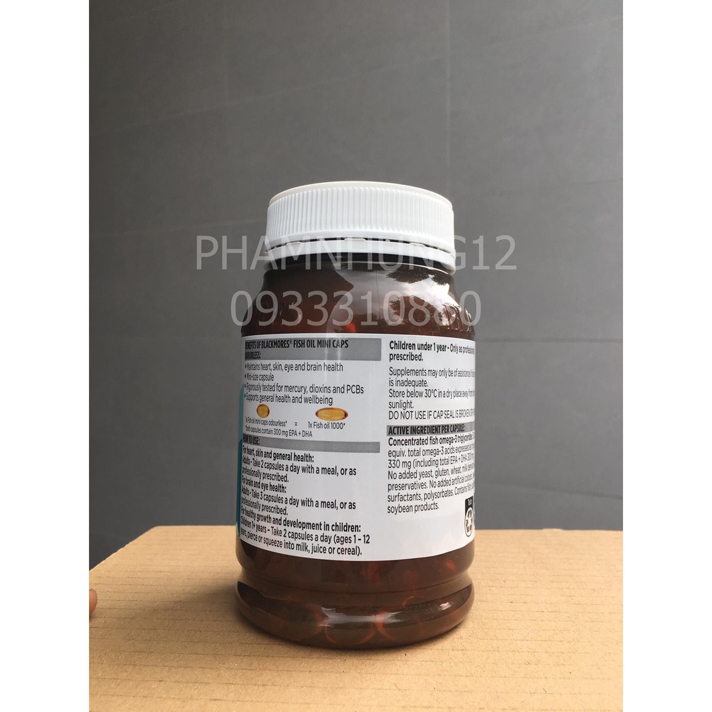 Dầu Cá Blackmores Fish Oil Odourless Mini Caps (400 viên). | BigBuy360 - bigbuy360.vn