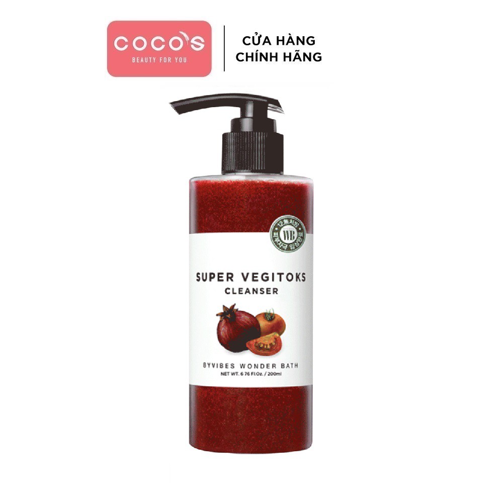 Sữa Rửa Mặt Thải Độc Chiết Xuất Rau Củ Byvibes Wonder Bath Super Vegitoks Cleanser Red 300ml - Đỏ