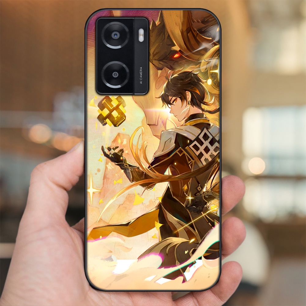 Ốp lưng Oppo A57 4G viền đen in hình Zhongli Genshin Impact