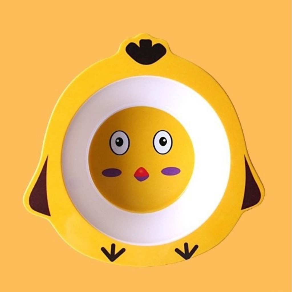 Bát ăn dặm cho bé, thìa ăn dặm sợi tre hình thú xinh xắn an toàn cho bé