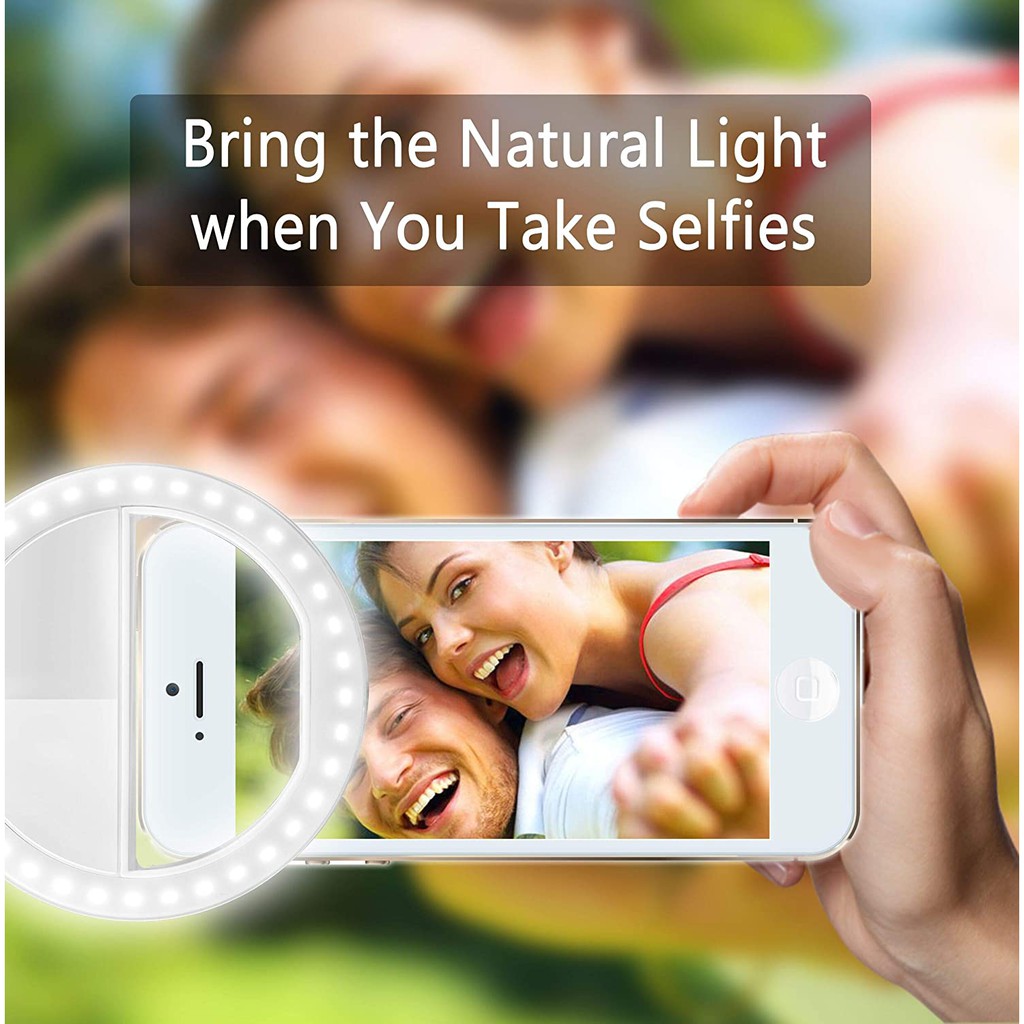 Selfie Ring Light LED USB Có Thể Sạc Lại Di Động Clip Nhiếp Ảnh Video Gắn Đèn Chụp Ảnh Tự Sướng | BigBuy360 - bigbuy360.vn