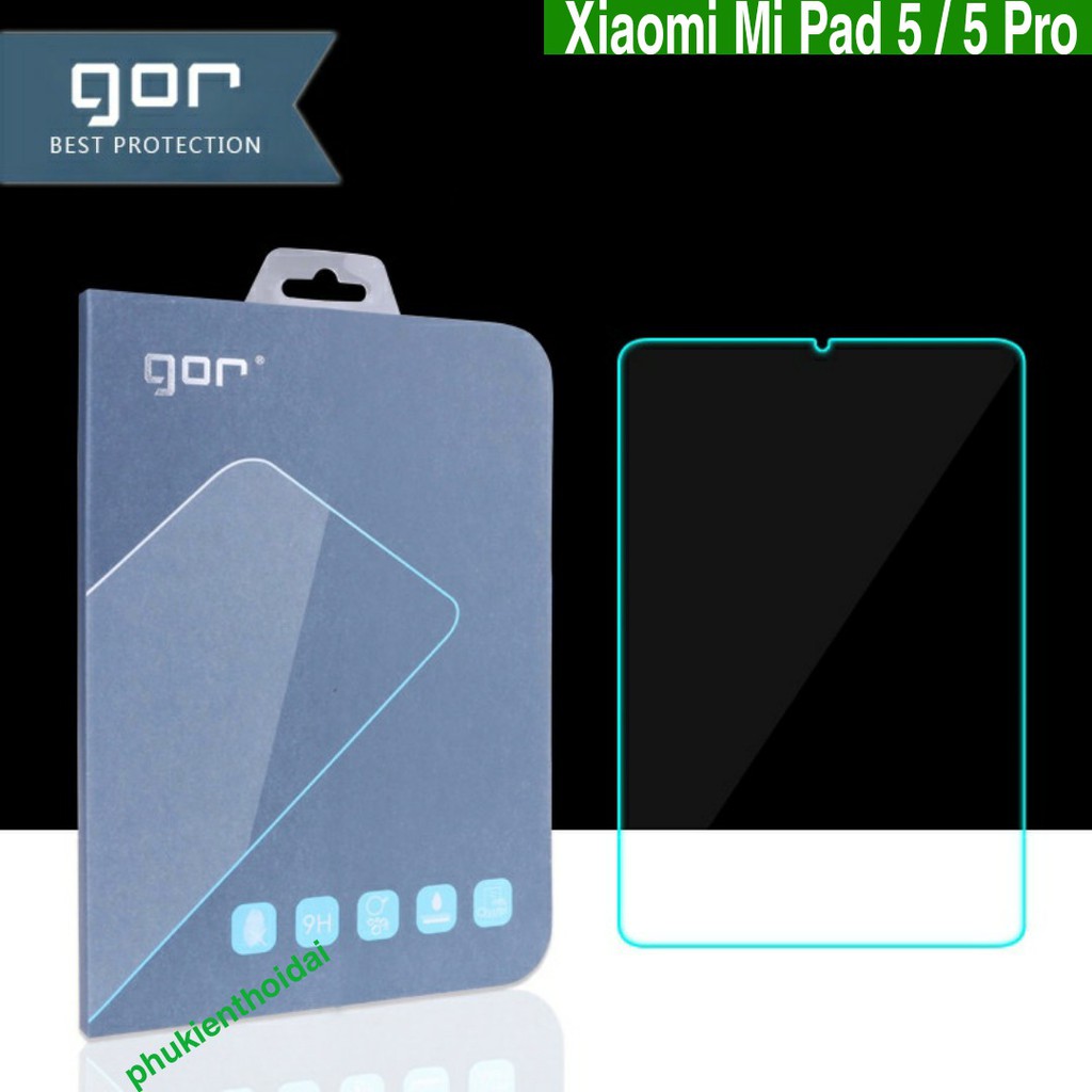 Cường lực Mi Pad 5 / Mi Pad 5 Pro hiệu Gor trong suốt trơn mượt full màn trơn mượt ( tặng keo mép )