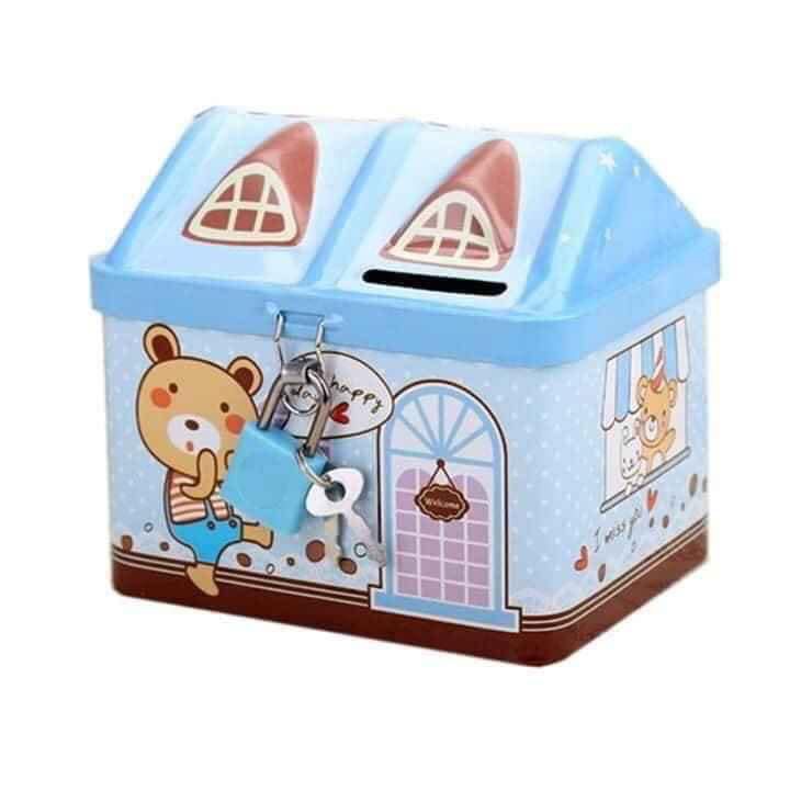 (giá sỉ=lẻ) hộp tiết kiệm, Két sắt mini hình nhà, dạy bé cách tiết kiệm
