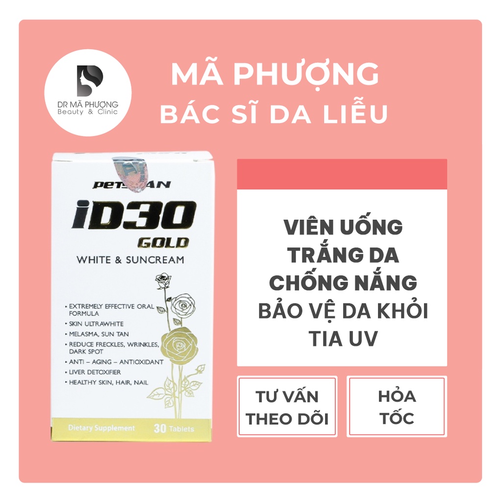 [CHÍNH HÃNG] VIÊN UỐNG TRẮNG DA CHỐNG NẮNG ID30 PETYFAN