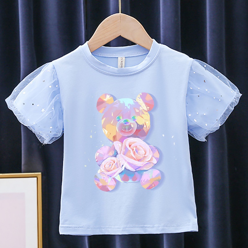 Áo Thun 100% Cotton Mềm Mại In Họa Tiết Hoạt Hình Nhiều Màu Xinh Xắn