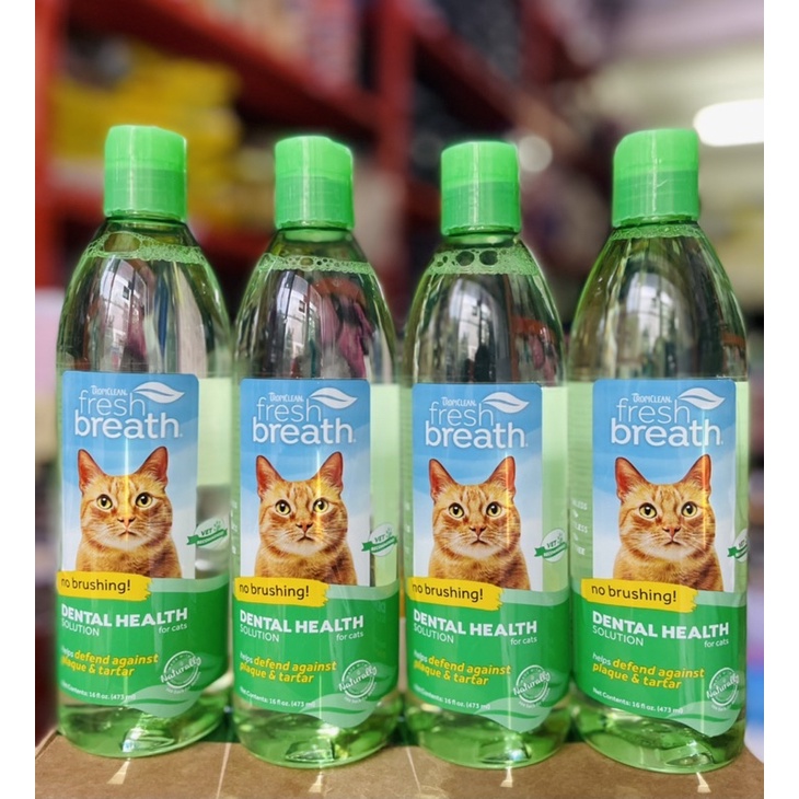 Nước Uống Sạch Răng Thơm Miệng Cho Chó Mèo Tropiclean 473ml