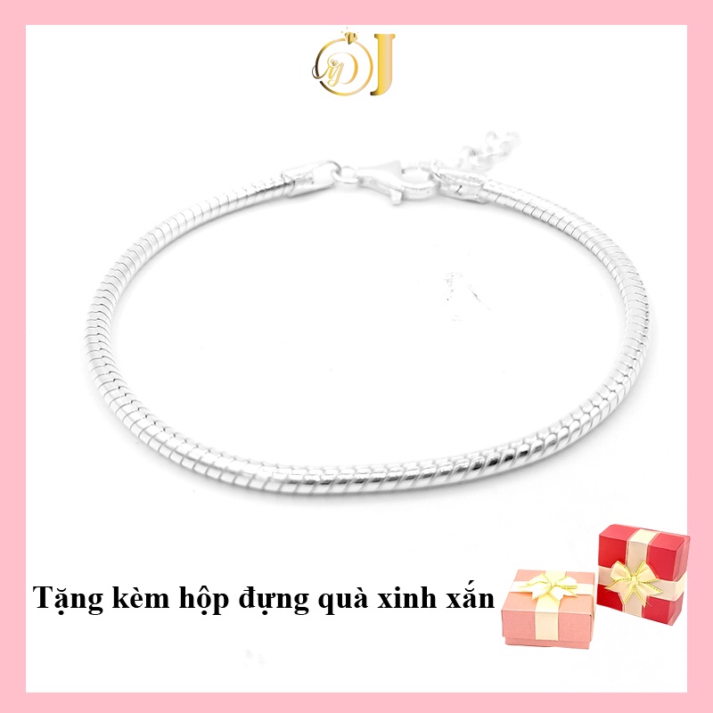 Lắc tay bạc đơn giản độc đáo cá tính cho nam và nữ sợi tròn trơn nhiều kích thước vòng tay MĐJ101