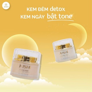Bộ đôi kem ngày_đêm jushi, kem đêm - premium night cream và kem ngày - tone up cream