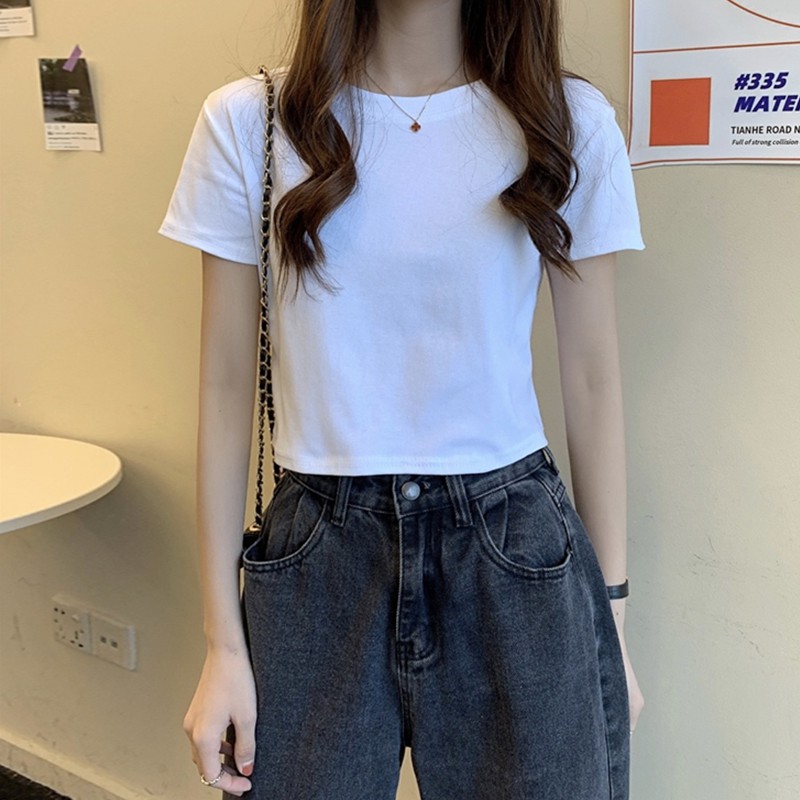 [Mã WASKT304 giảm 15% tối đa 30K đơn 99K] Áo croptop, áo thun nữ tay ngắn hàng Quảng Châu Freesize | BigBuy360 - bigbuy360.vn