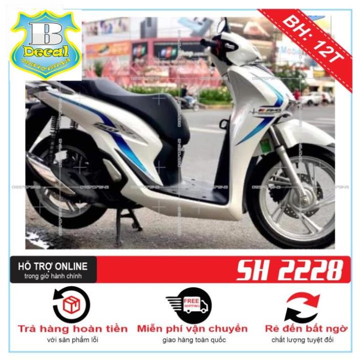 ( Quí khách vui lòng mang ra tiệm cho thợ dán ) Tem SH 2020 CHỈ TRẮNG XANH AMG [Bi Decal]