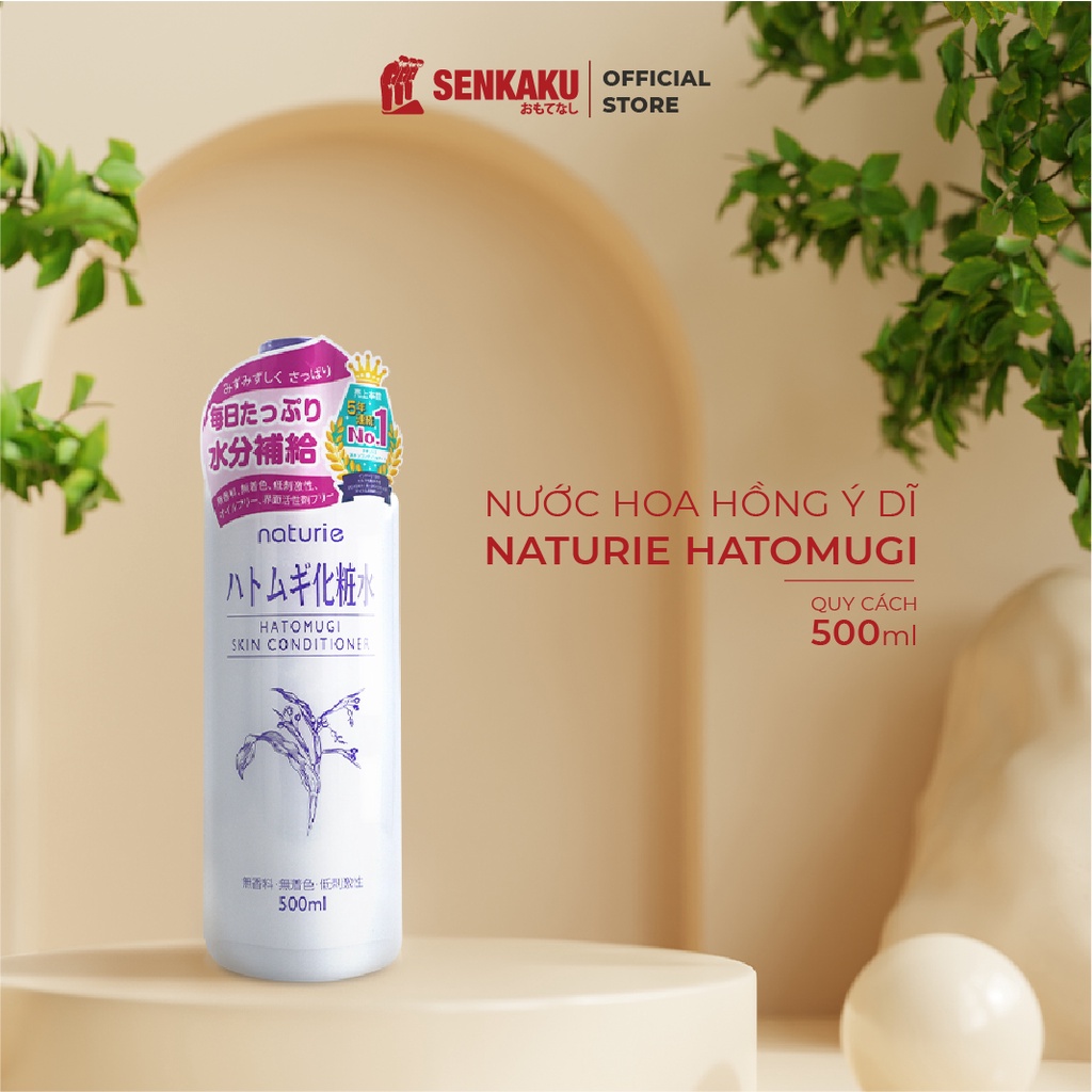 Nước Hoa Hồng Hatomugi Ý Dĩ Naturie Skin Conditioner Lotion Nhật Bản 500ml