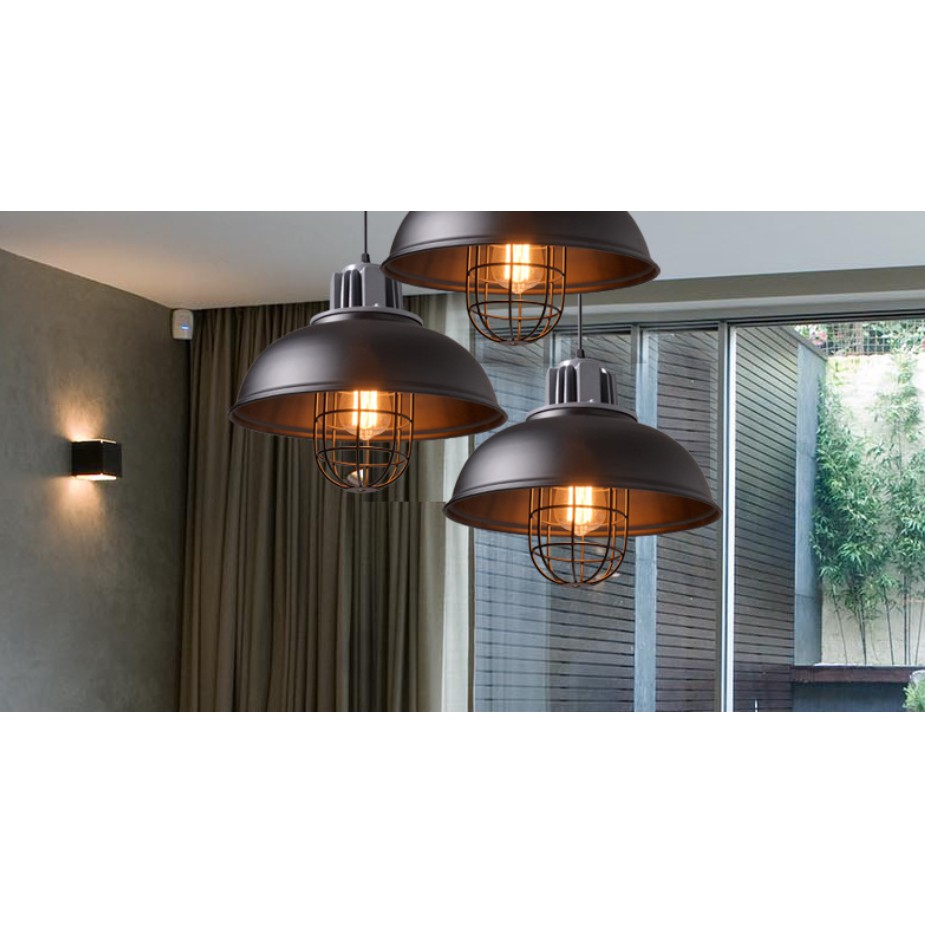 Đèn trang trí thả trần chao thả phòng nổ mũ cối TCF62 retro pendant tặng bóng đèn led