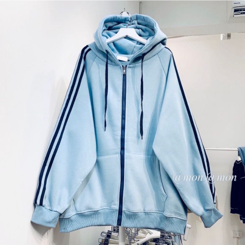 ÁO KHOÁC NỈ XANH SỌC ĐEN THỂ THAO CÁ TÍNH [ ẢNH THẬT ] | BigBuy360 - bigbuy360.vn