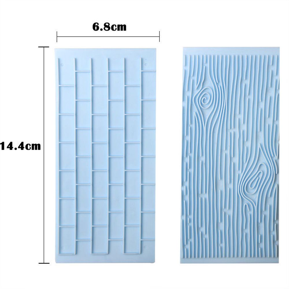 Set 2 khuôn silicone tạo hình vân gỗ trang trí bánh DIY