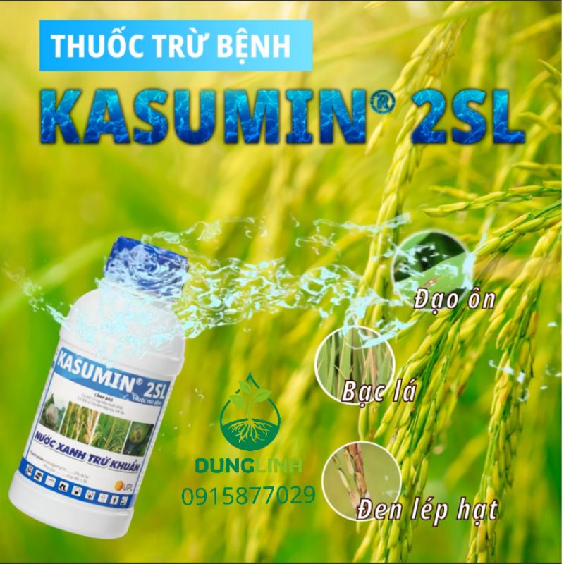 Thuốc trừ bệnh Kasugamycin - Kasumin 2SL 425ml và Kasugacin 3SL 450ml đặc trị Đốm lá, Thối vi khuẩn, Đạo ôn