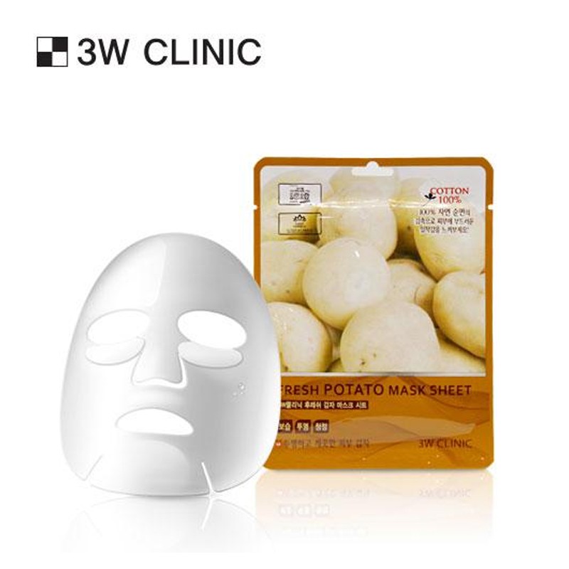 Mặt nạ chiết xuất từ khoai tây 3W CLINIC FRESH POTATO MASK SHEET 10 miếng / hộp