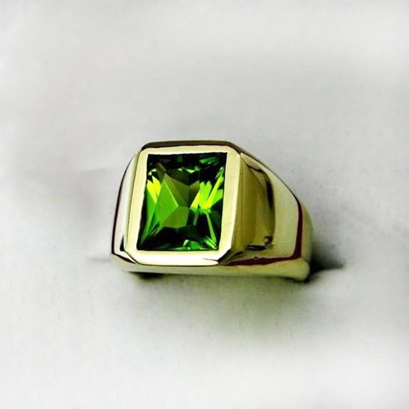 Nhẫn Thép Không Gỉ Mạ Vàng 18K Đính Đá Topaz Nhân Tạo Kiểu Dáng Thời Trang
