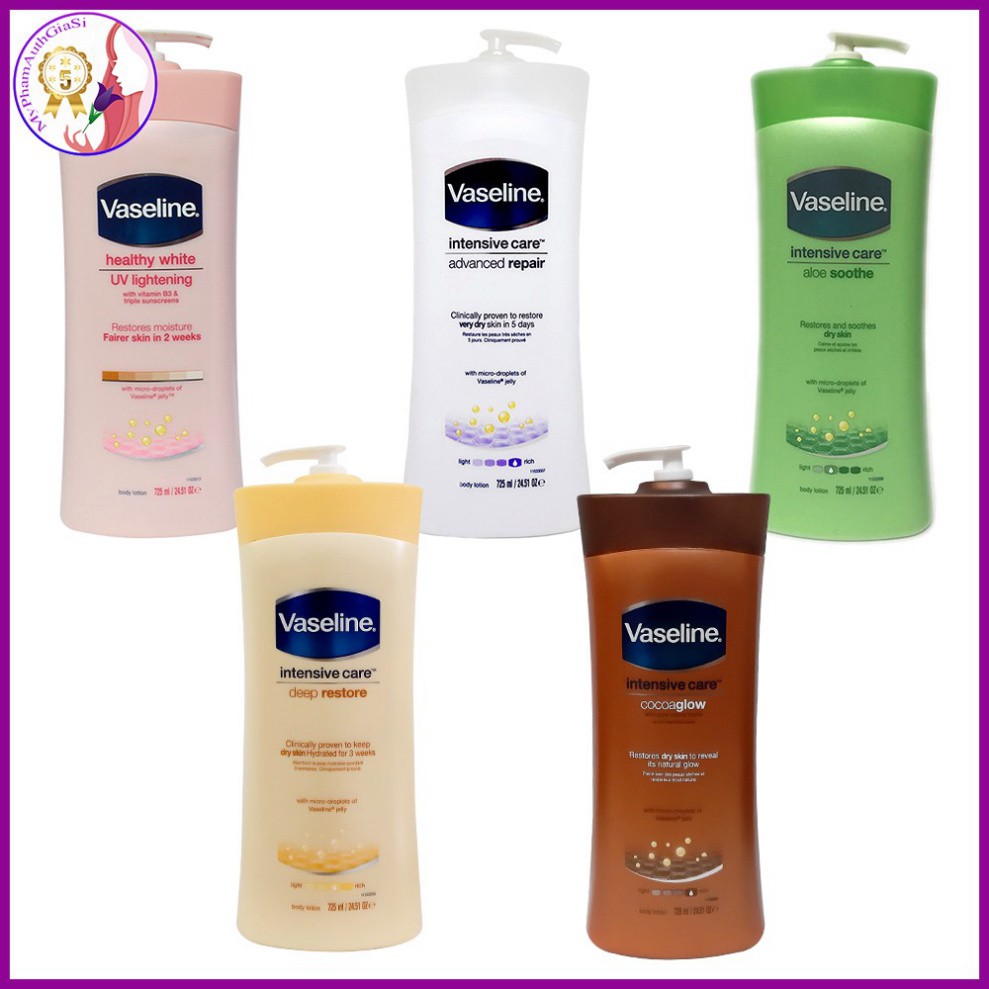 sữa dưỡng thể vaseline màu hồng heathy white dưỡng ẩm làm sáng và mềm mịn da 725ml india