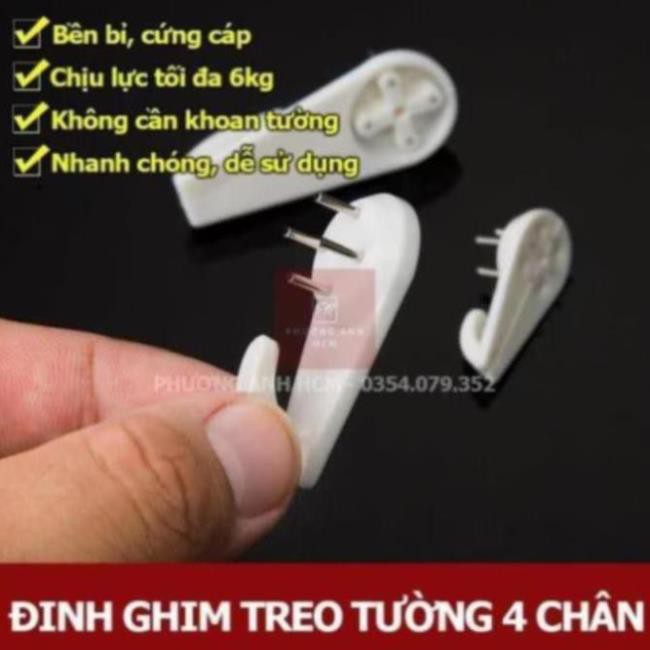 Đinh Ghim Tường 3 Chân, 4 Chân Treo Tranh Ảnh, Đồng Hồ  - Móc Treo Đồ Đóng Tường 3 Chân, 4 Chân Không Cần Khoan