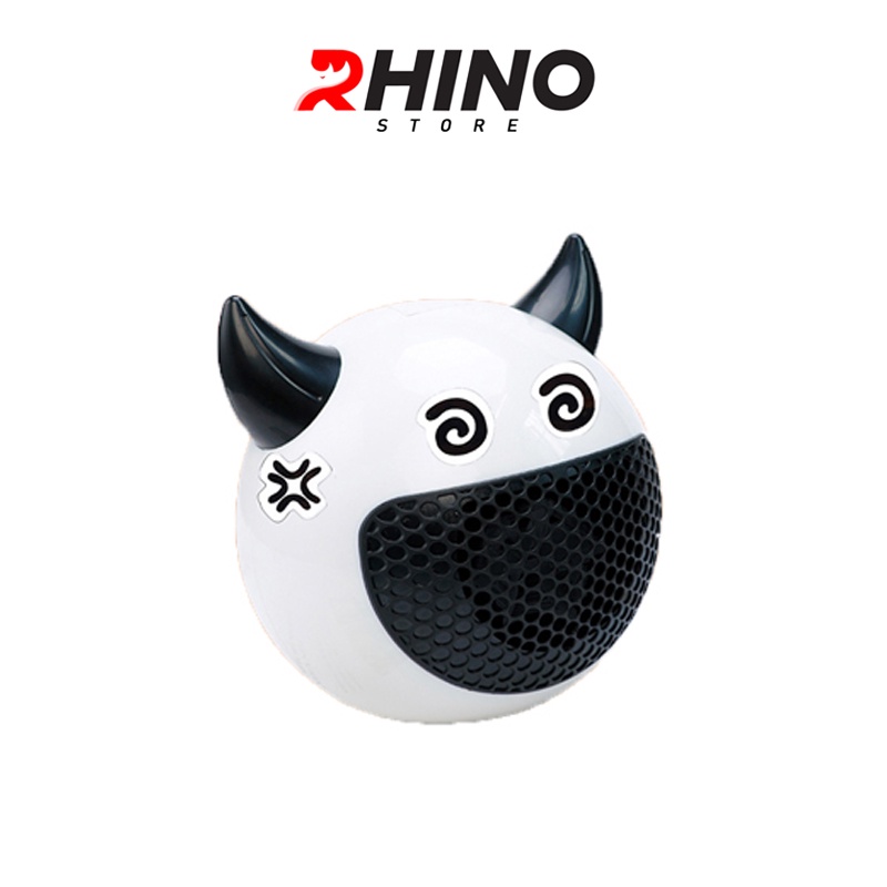 Máy sưởi ấm mùa đông mini Rhino W201, quạt sưởi tiểu quỷ để bàn văn phòng, kèm bộ sticker cảm xúc tùy chỉnh