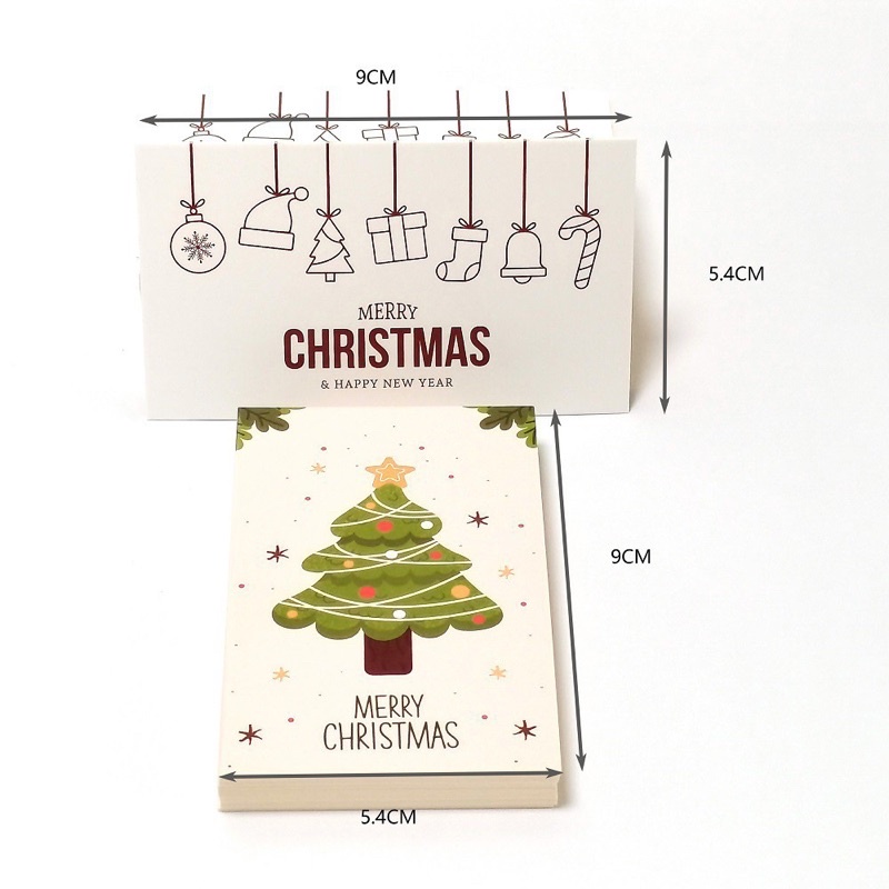 [1K/c] Set 10 Thiệp chúc mừng Noel giáng sinh size thẻ ATM 5.4x9cm