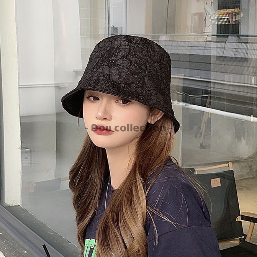[Nowship2h] Mũ Bucket (Mũ xô) Unisex Retro trơn phối nhúng bèo phong cách Nhật Bản - Chất liệu Polyeste - Mã NV046