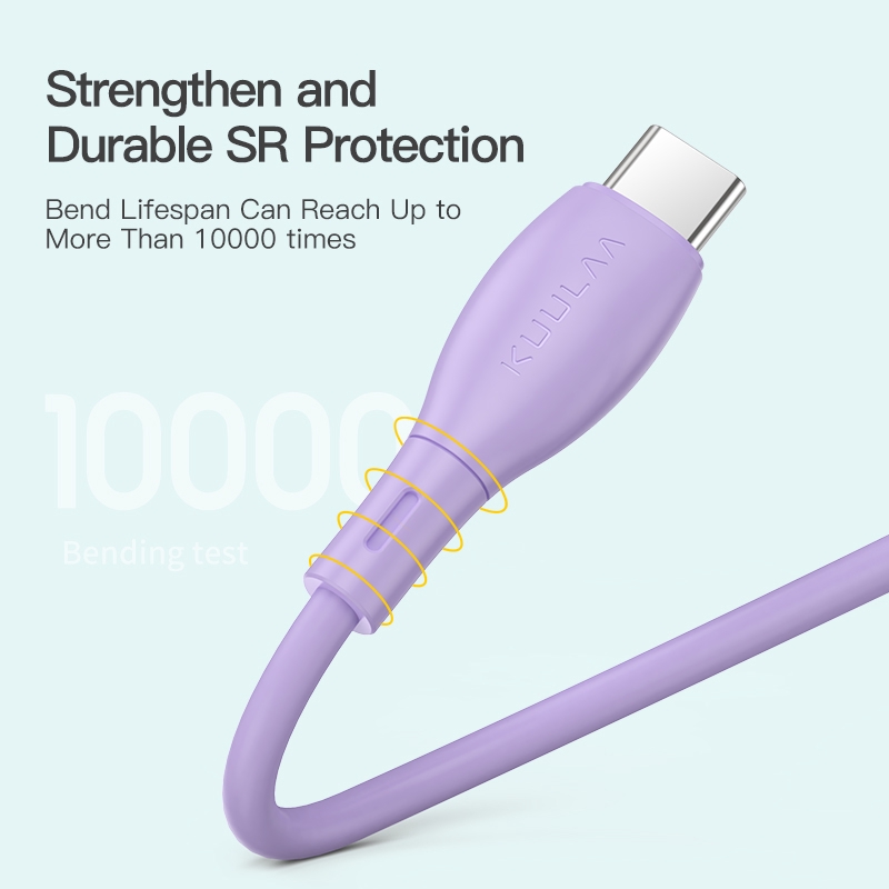 Cáp Sạc KUULAA XL-X27 Type-C Truyền Dữ Liệu Cho Xiaomi Huawei Màu Maracon Tốc Độ Cao 3A