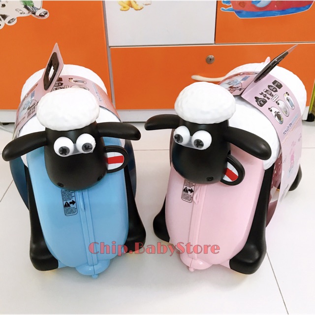 Vali Kéo kiêm xe chòi chân cao cấp hình cừu Shaun the Sheep