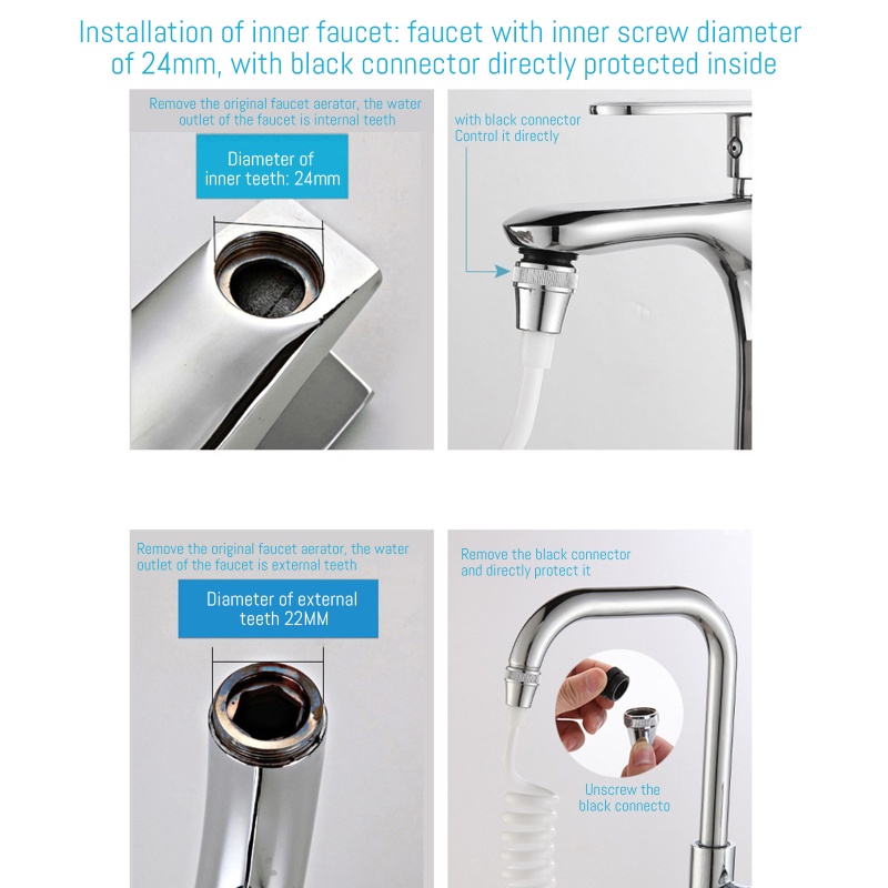 QQ Dụng Cụ Nhà Bếp Đa Năng Xoay 360 Độ° Đầu Lọc Nối Dài Vòi Nước Bồn Rửa Chén Dạng Xoay Linh Hoạt