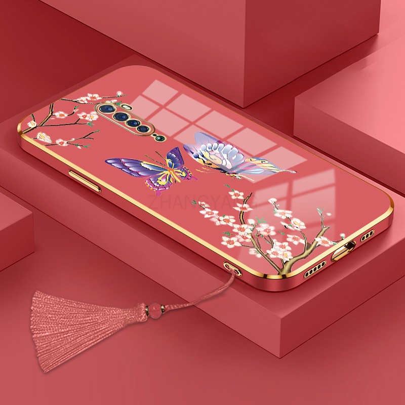 ốp lưng oppo reno2 f oppo reno 2 oppo reno Ốp Điện Thoại Silicon Họa Tiết Bươm Bướm Kèm Dây Đeo Cho oppo reno2 f oppo reno 2 oppo reno