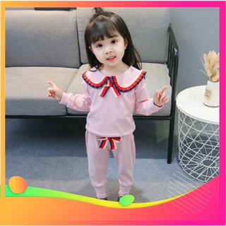 Set đồ bộ cho bé gái size đại – vải cotton dài tay thu đông – thích hợp cho bé 3 / 4 / 5 / 6  tuổi - 15kg 20kg