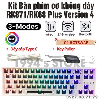 [CÓ SẴN] KIT Bàn phím cơ RK871/RK68 Plus, RK G68 Led RGB – Bluetooth 5.0 | Wireless 2.4G | Dây type C – Phần mềm Custom