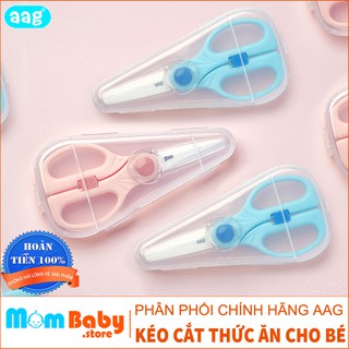 Kéo Cắt Thức Ăn Cho Bé Lưỡi Gốm Sứ AAG Hàn Quốc Cao Cấp Có Hộp Đựng An Toàn