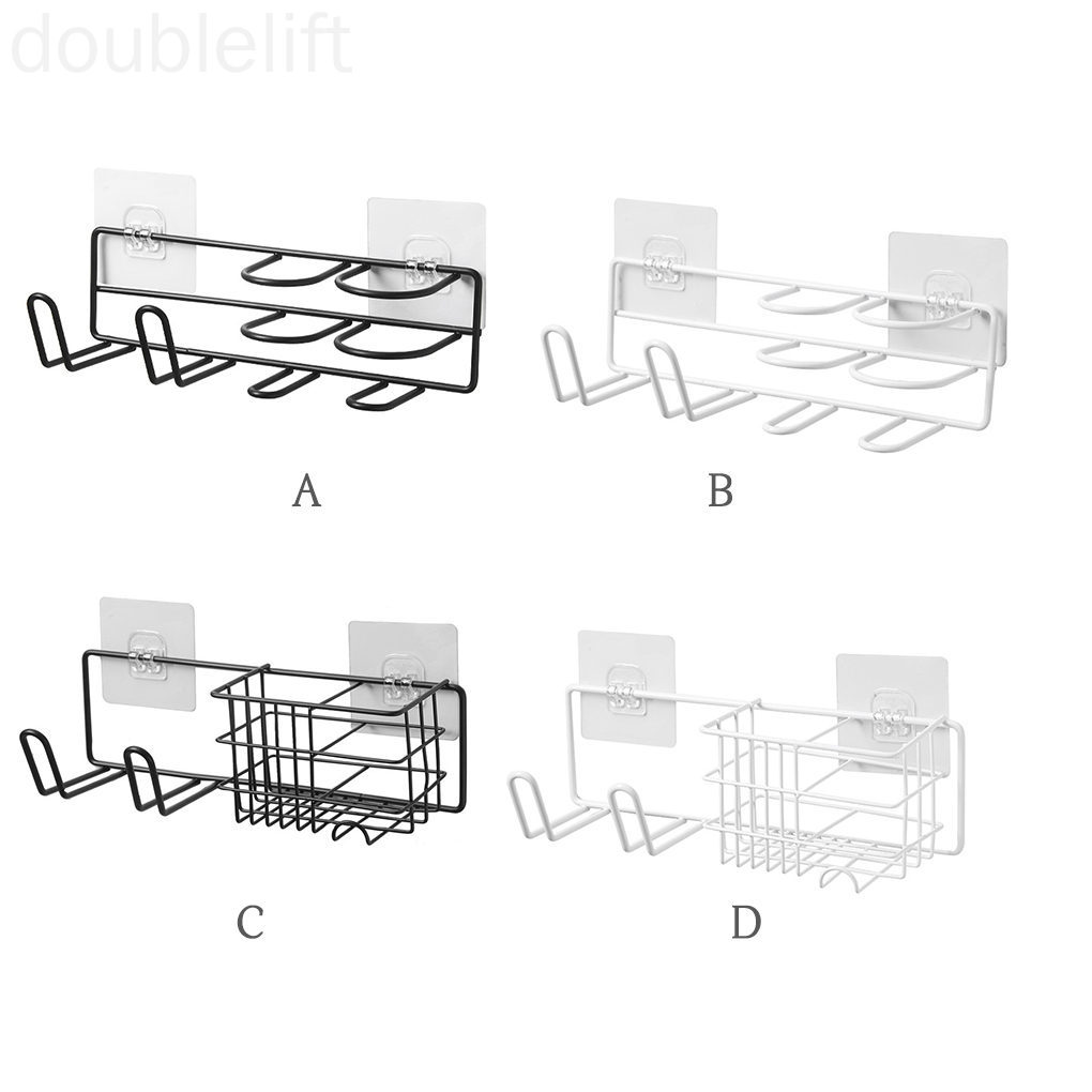 Wall Shelf Bathroom Wall Mounted Organizer Rack Toiletry Sundry Storage Iron Shelf doublelift store