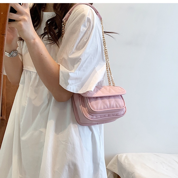 Túi đeo vai IELGY hình vuông cỡ nhỏ phối dây xích thời trang cho nữ