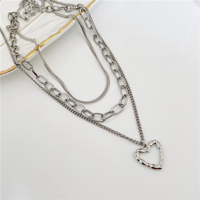Vòng cổ Nhiều Lớp Hình Trái Tim Nghệ Thuật Cho Nữ