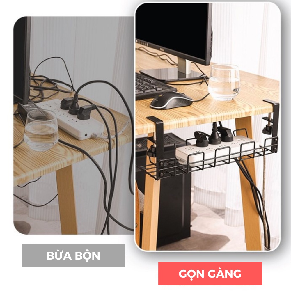 Giá Đỡ Treo Ổ Cắm Điện Dây Điện Không Khoan Đục Decor Bàn Làm Việc - Shop Nado