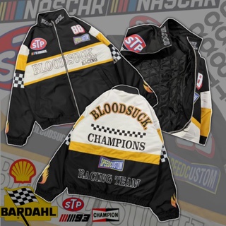 Áo khoác đua xe nascar màu trắng đen