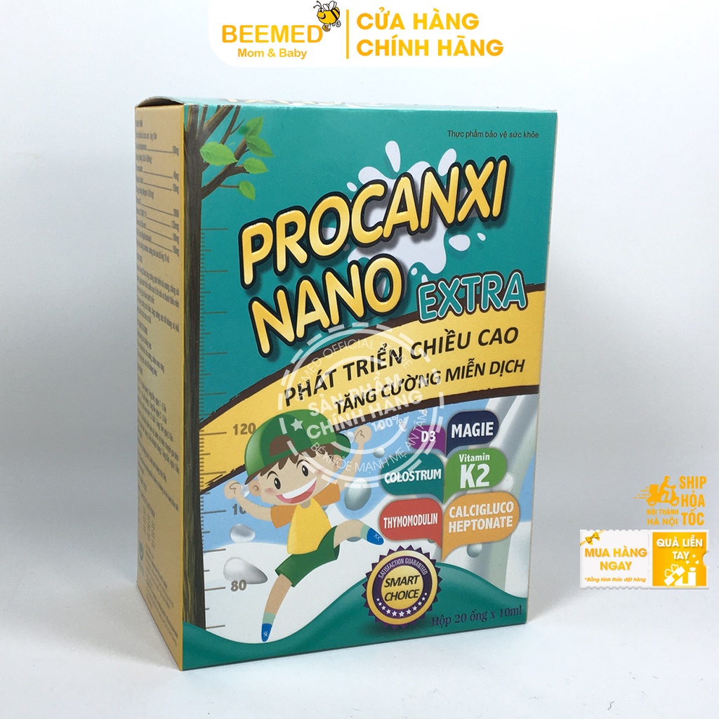 Bổ sung canxi và tăng sức đề kháng với FOS Procanxi Nano và Thymodulin Hộp 20 ống tiện lợi