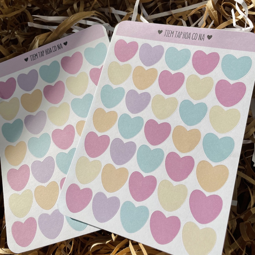 Sticker/hình dán trang trí hình trái tim, trang trí sổ,bullet journal/dán thiệp -tiemtaphoacona