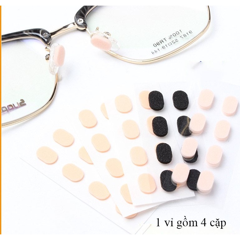 Vỉ 4 Cặp Đệm Mũi Mềm Mại Chống Trượt Cho Mắt Kính